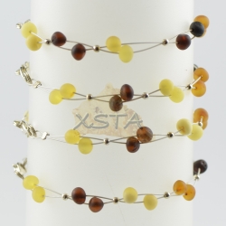 Amber bracelet Cognac with wire mix color